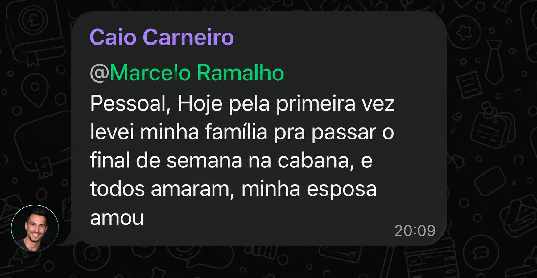 Depoimento de Caio Carneiro sobre a experiência na cabana